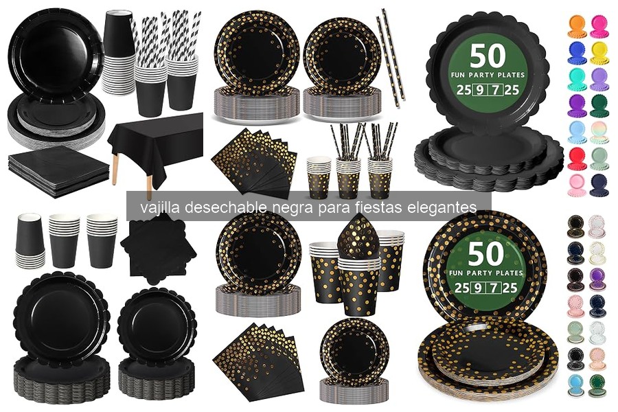 Comparativa de Vajilla Desechable Negra para Eventos Elegantes