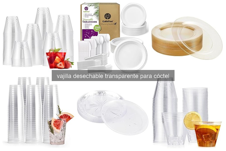 Comparativa de vajilla desechable transparente para cócteles
