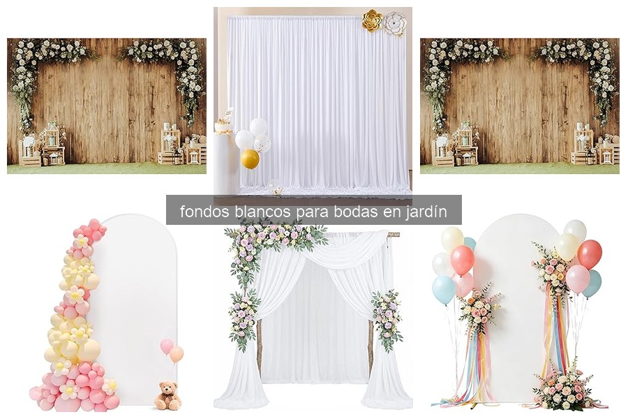 Diferentes tipos de fondos blancos para bodas en jardín