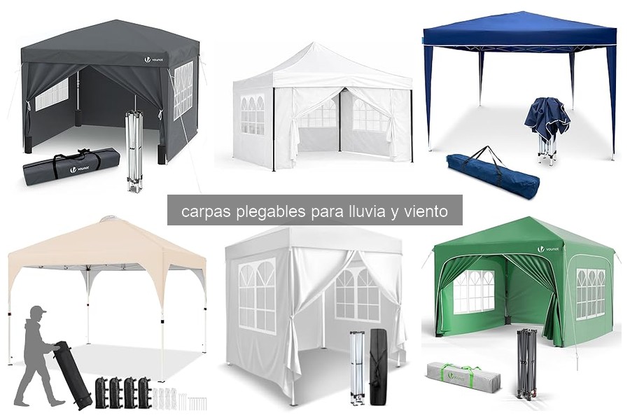 Guía de instalación de carpas plegables en lluvia y viento