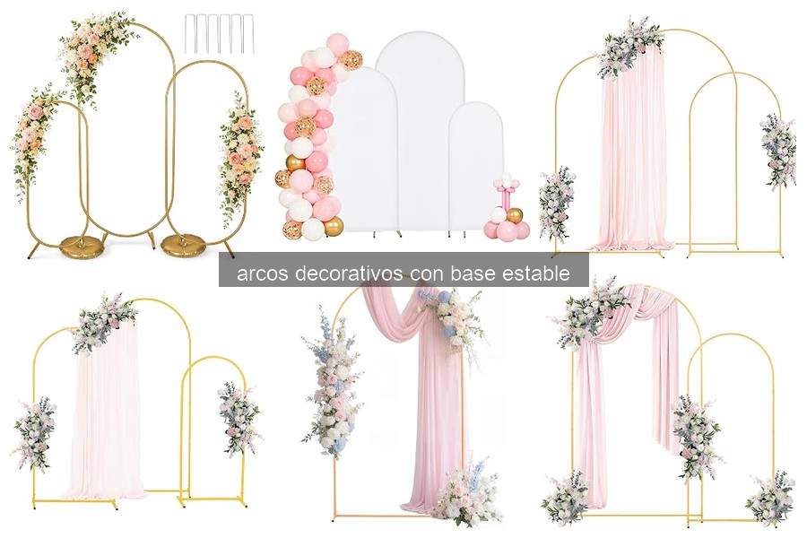 Mejores arcos decorativos con base estable para bodas al aire libre