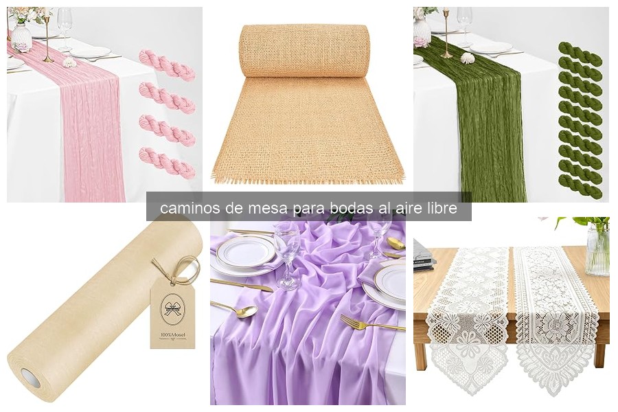 Mejores caminos de mesa para bodas al aire libre: comparativa
