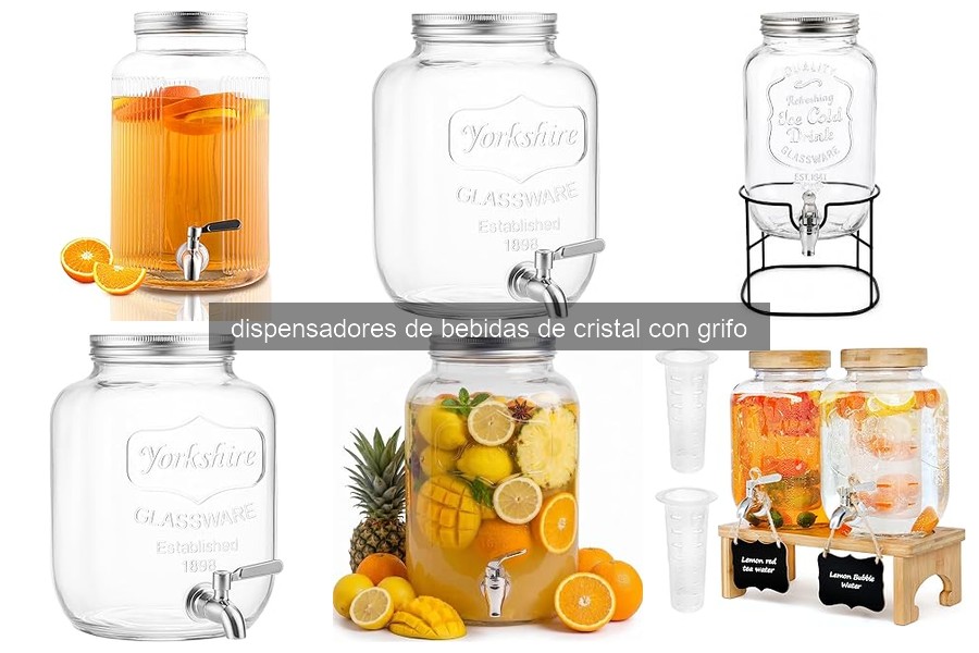 Mejores dispensadores de bebidas de cristal con grifo para fiestas