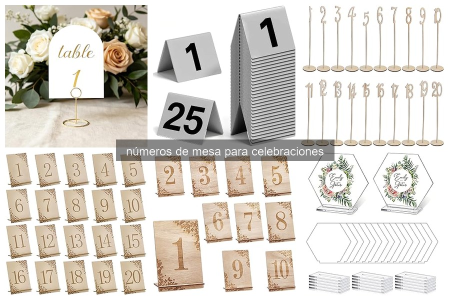 Mejores números de mesa para bodas y eventos al aire libre