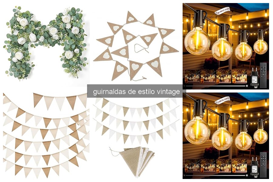 Tipos de guirnaldas vintage para fiestas al aire libre